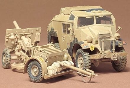Tamiya 1/35 Britisk 25Pdr Feltkanon og Quad Traktor Modellbyggesett Tamiya 1/35 Britisk 25Pdr Feltkanon og Quad Traktor Modellbyggesett