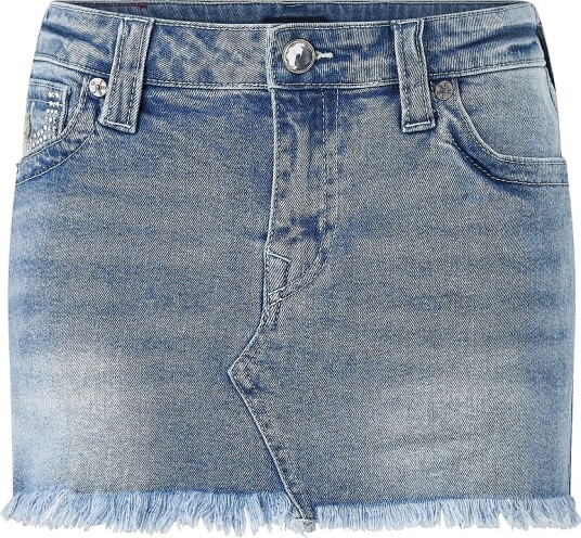 True Religion Denim skjørt Lurex Crystal Sadie Mini Skirt Flap_ Blå