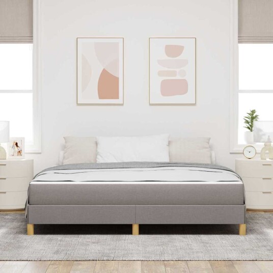 Boksfjær Seng Taupe og Brun 180 x 200 cm