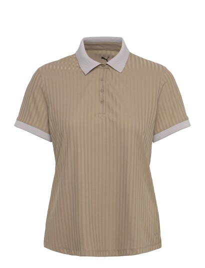 PUMA Golf W Mattr Jacquard Stripe Ss Polo - Brown - XS PUMA Golf W Mattr Jacquard Stripe Ss Polo - Brown - XS