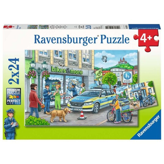 Ravensburger Puslespill 2x24 Brikker Politi