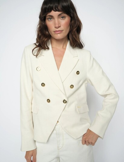 MOS MOSH Mmbelize Ramie Blazer Cream 42