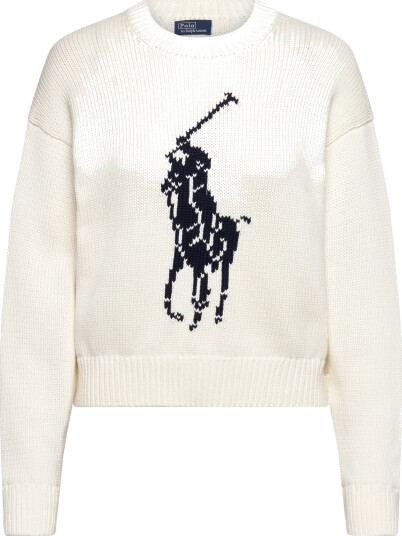 Polo Ralph Lauren Big Pony Cotton Crewneck Sweater Cream XL