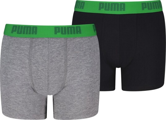 Puma Boxershorts 2 pack Green/Grey Melange/Black Puma 122/128 Boxershorts Grå Svart 122 128
