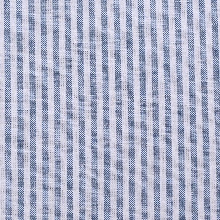 Balsløw Lin/Bomull Jersey Striper Stoff 150cm 1011 Blå 50cm