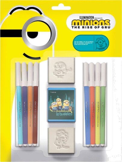 Minions Stempelsett Med Tusjer 11 Deler
