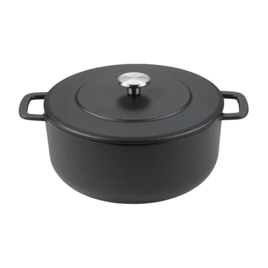 Combekk Gryte i støpejern emaljert, svart, 24 cm.
