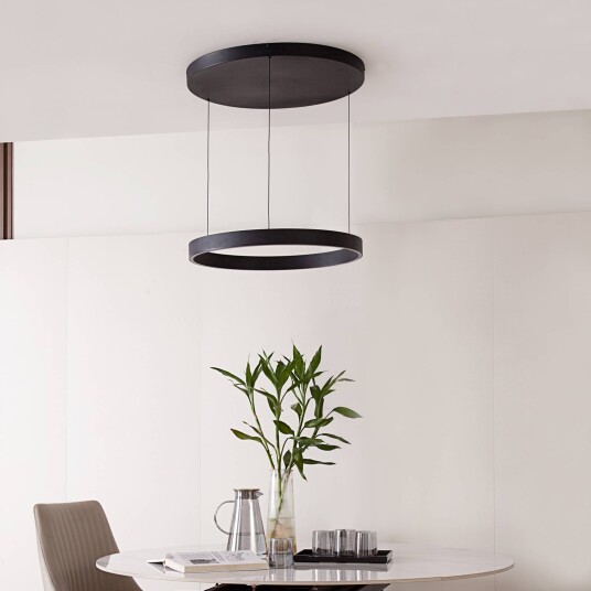 Lucande Philine LED-hengelampe Ø 60 cm svart