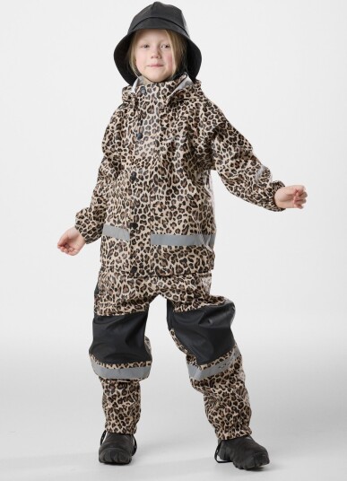 Swedemount Drop Rain Set Jr Black/Leopard 90 Regnjakker
