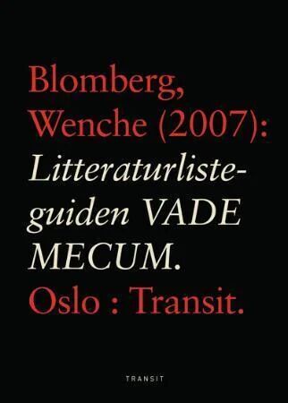 Litteraturlisteguiden Vade Mecum Av Wenche Blomberg Litteraturlisteguiden Vade Mecum Av Wenche Blomberg