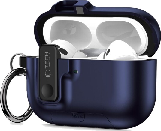 Tech Protect Slim Hook Case for AirPods Pro 3 Navy Blue