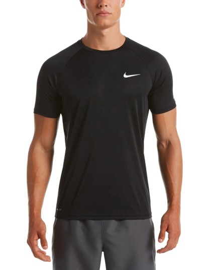 NIKE SWIM Nike Essential Short Sleeve Hydroguard Black XL NIKE SWIM Nike Essential Short Sleeve Hydroguard Black XL