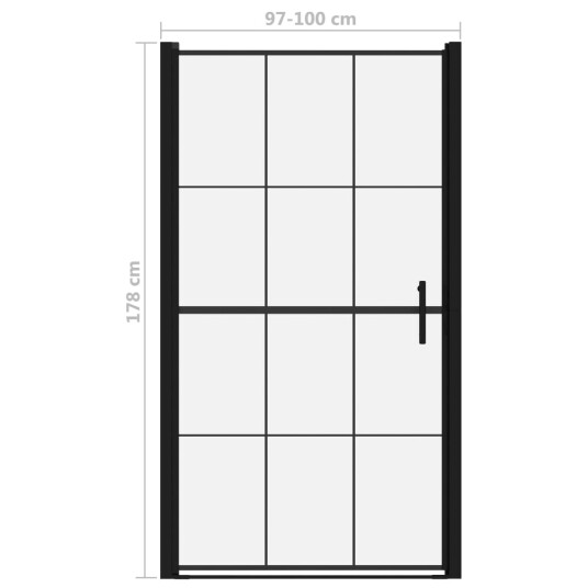 Dusjdør herdet glass 100x178 cm svart Dusjdør herdet glass 100x178 cm svart