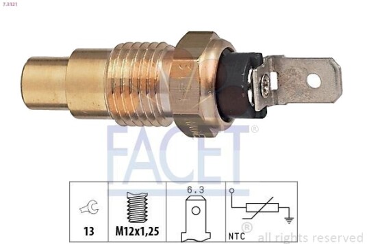Sensor motortemperatur FACET 7.3121