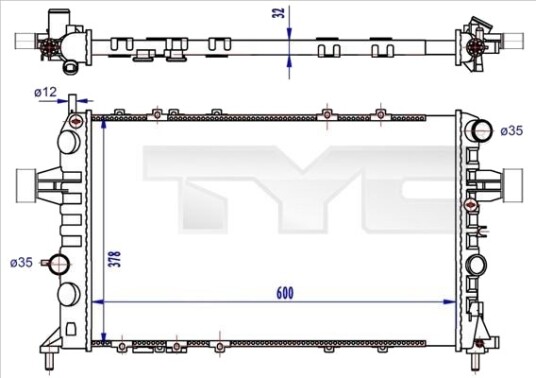 Radiator TYC 725 0041 R Radiator TYC 725 0041 R