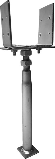 Justérbar stolpefundament Jabo 65x110x360mm J=0-145mm H360-550mm galv. Justérbar stolpefundament Jabo 65x110x360mm J=0-145mm H360-550mm galv.