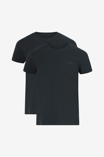 Gant - C-Neck T-Skjorte 2-Pakning - Svart Gant - C-Neck T-Skjorte 2-Pakning - Svart