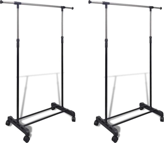 vidaXL Klesstativ justerbart 2 stk 1 klesstang
