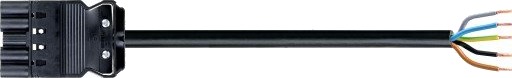 GST18i5 Tilkoblingskabel 5P Hann/Hunn HF 1,5mm² Svart 6M