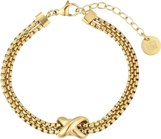 Bud To Rose Cross Bracelet Gold Gold ONE SIZE Bud To Rose Cross Bracelet Gold Gold ONE SIZE
