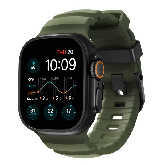 Nomad Rocky Point Silikonerem til Apple Watch 49/45/44/42mm   Black Forest