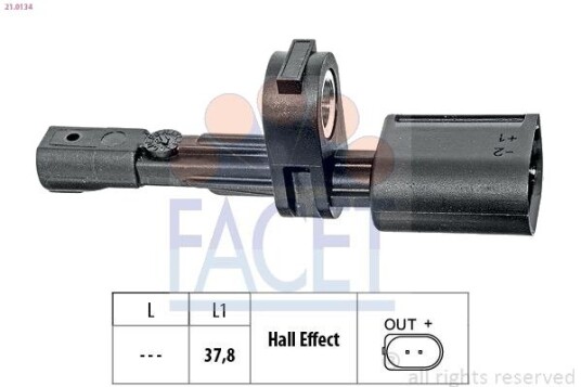 Sensor, ABS FACET 21.0134 Sensor, ABS FACET 21.0134