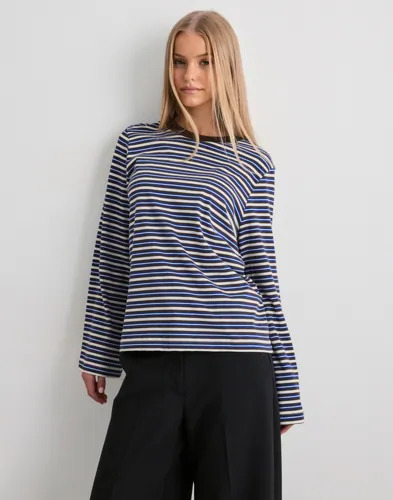 Only Blå Pglisa Stripe L/S Top Jrs