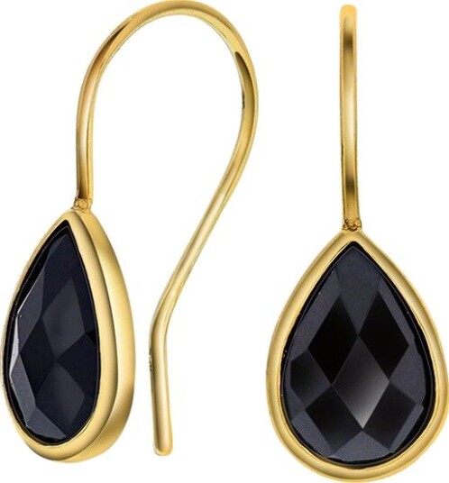 Pan Jewelry Øredobber i 585 gult gull med onyx
