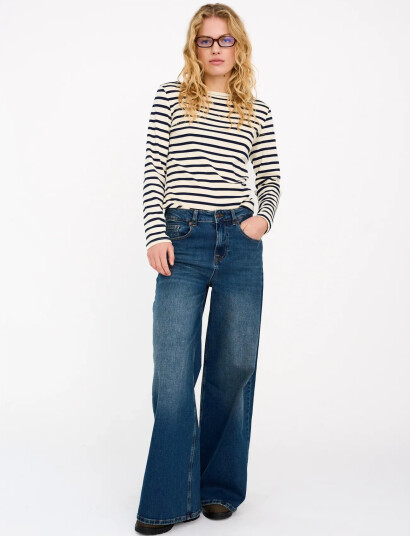IVY Copenhagen Ivy Alina Flare Wide Jeans Wash Add   Blue   30 x 32