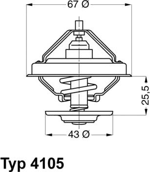 Termostat, kjølemiddel WAHLER 4105.83D