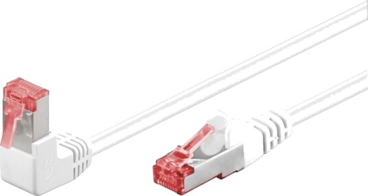 Goobay Vinklet S/FTP Cat 6 Nettverkskabel 2 m Hvit Halogenfri