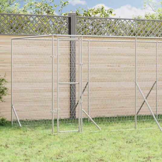 Vidaxl Utendørs Hundekennel Sølv 6X2X2 M Galvanisert Stål