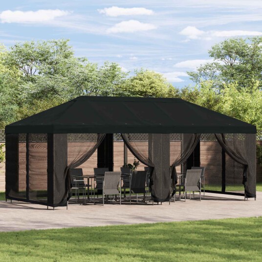  Gazebo Deksel 6 x 3 m Svart Polyester 190