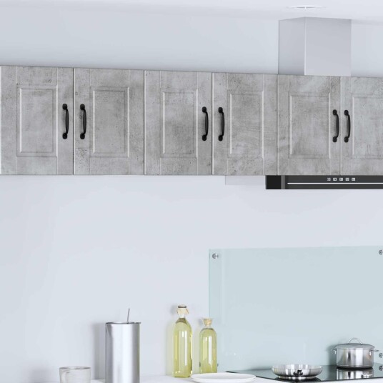 Kjøkkenskap 2 pcs Betonggrå 60 x 31 x 40 cm Konstruert tre Kjøkkenskap 2 pcs Betonggrå 60 x 31 x 40 cm Konstruert tre