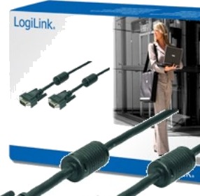 LogiLink VGA-Kabel HD-15 Svart 10m