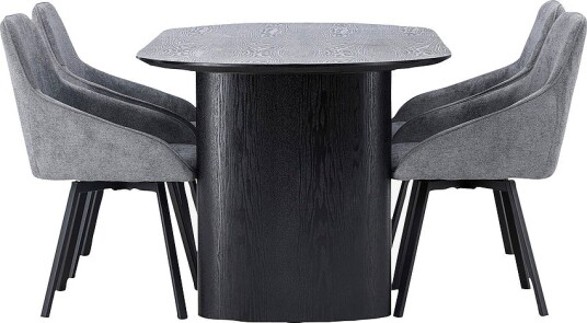 Venture Home Spisegruppe Isolde med 4 stk stoler Rosie Svart Venture Home Spisegruppe Isolde med 4 stk stoler Rosie Svart