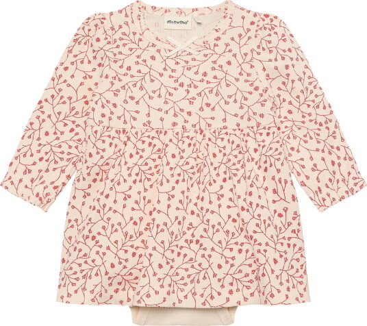 Minymo Kjolebody Rib White Swan Minymo 1½ år 86 Langermet Body Hvit Rød