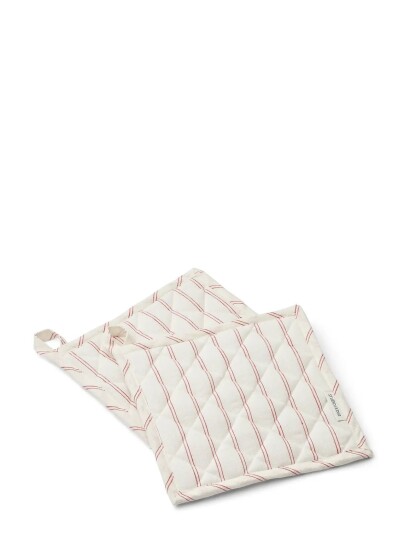 STUDIO FEDER Ada Pot Holder 2 Pack Cream 20X 20CM STUDIO FEDER Ada Pot Holder 2 Pack Cream 20X 20CM