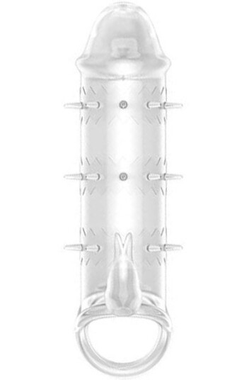 Penis Sleeve With Rabbit And Spikes Clear