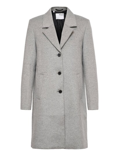 Selected Slfsasja Wool Coat Boozt B   Grey   34