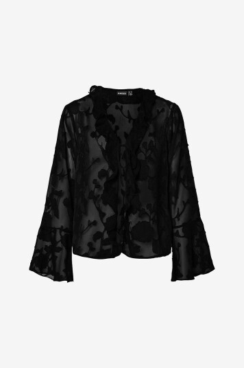 pieces Bluse pcMumo LS Wvn Svart
