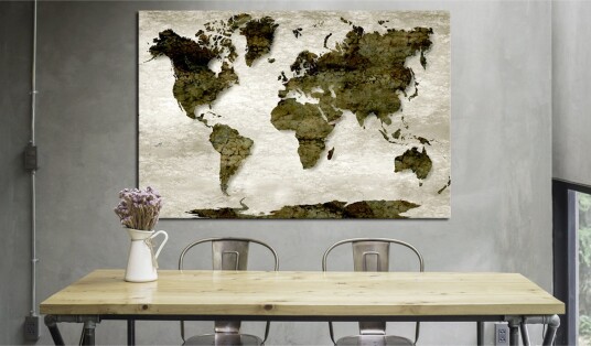 Tavla World Map: 60x40 Grön