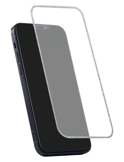 Holdit Temp Glass Glitter Silver - Silver - IPHONE 12-12PRO/11/XR