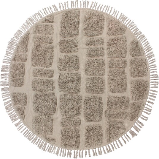 Runde tepper Salem Natural Cotton Shaggy taupe Størrelse: Ø 200 cm