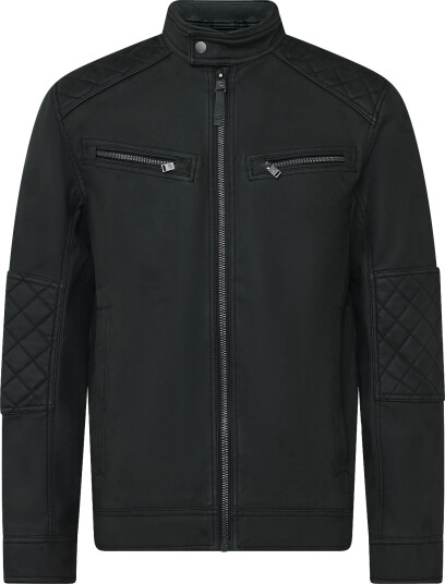 Tom Tailor Faux Velour Touch Leather Jacket Black XL