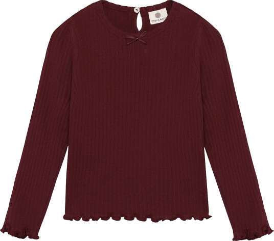 En Fant T Shirt Ls Pointelle Burgundy 122 En Fant T Shirt Ls Pointelle Burgundy 122