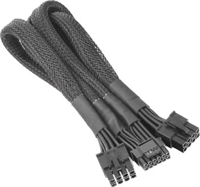 Thermaltake Strømsplitter 8 Pins Pcie Strøm Hann Til 12+4 Stifts Pci Express 5.0 Strøm Hann 60 Cm Svart