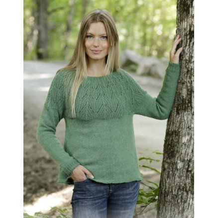 Â Green Echo by DROPS Design Genser Strikkeoppskrift str S XXXL