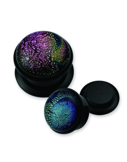 Aab Moonstone Blue Svart Piercing Plugg Strl 16 mm