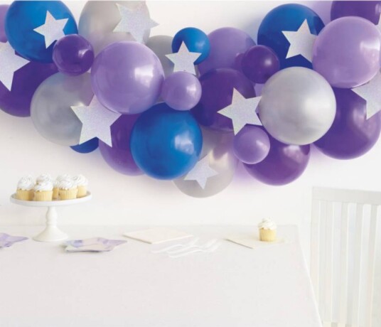 Ballong Kit Lilla Blå Og Sølv Ballong Kit Lilla Blå Og Sølv